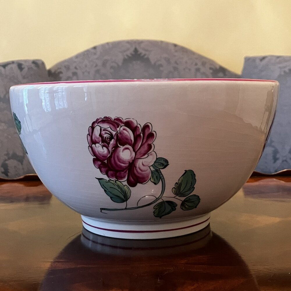 🌺Vintage Tiffany Strasbourg Flowers Large Porcelain Bowl - Picture 3 of 8